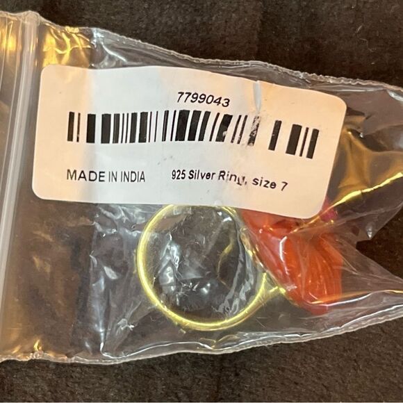 NWT Carved Red Jade & Niassa Ruby Primrose Floral Ring Yellow Gold /Sterling - Picture 11 of 13